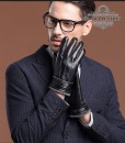 Găng tay da nam cổ len - BHY8763D Màu Lịch lãm và Nam tính