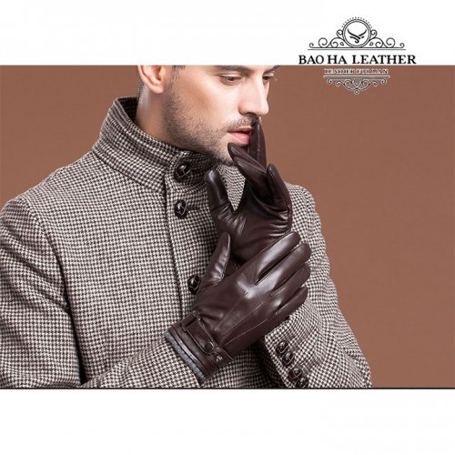 Găng tay da nam cổ len - BHY8763N Đủ size M.L.XL để bạn chọn lựa.
