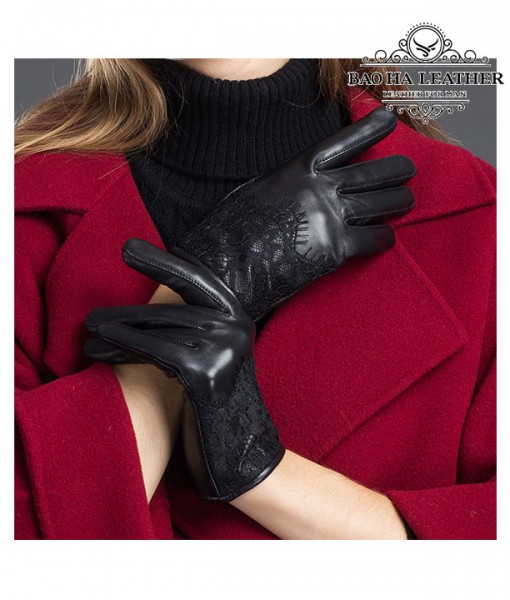 Găng tay da nữ cảm ứng - BHY8758 - Chuẩn chất liệu da cừu cao cấp