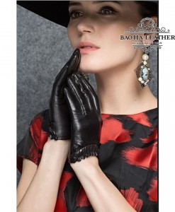Găng tay nữ da cừu lót vải - BHY8852 - Ôm tay hơn với lót vải mỏng