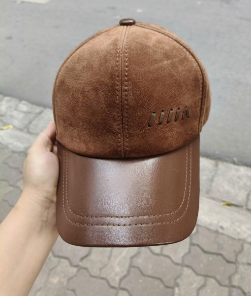 Mũ lưỡi trai nam da lộn BHY1981 Màu Nâu bò