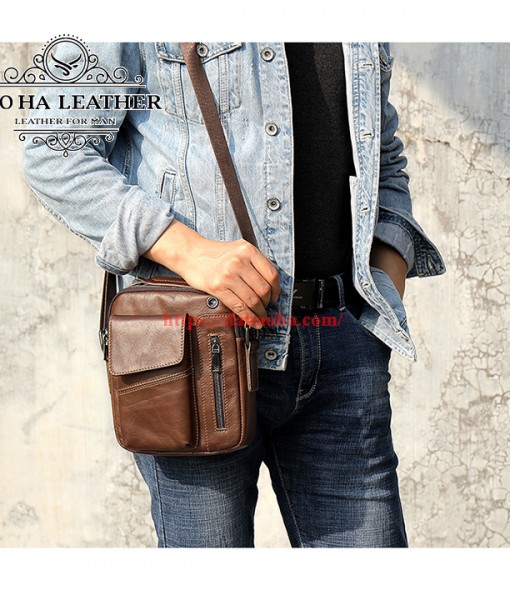 Túi đeo chéo Bao Ha Leather BHM7512C Màu Cà phê (5)