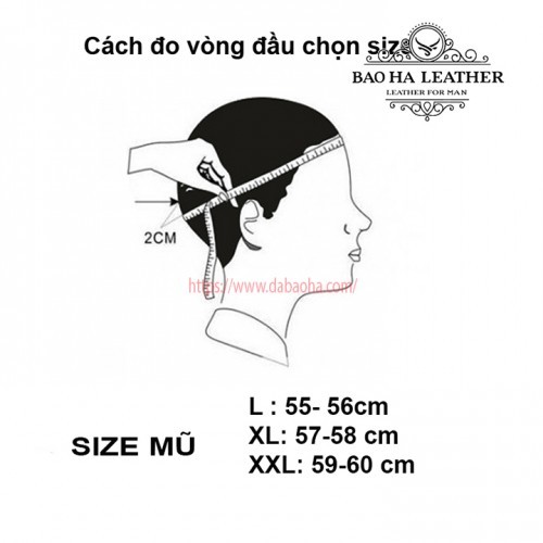 Cách chọn size mũ Beret, mũ nồi nam tại Bao Ha Leather