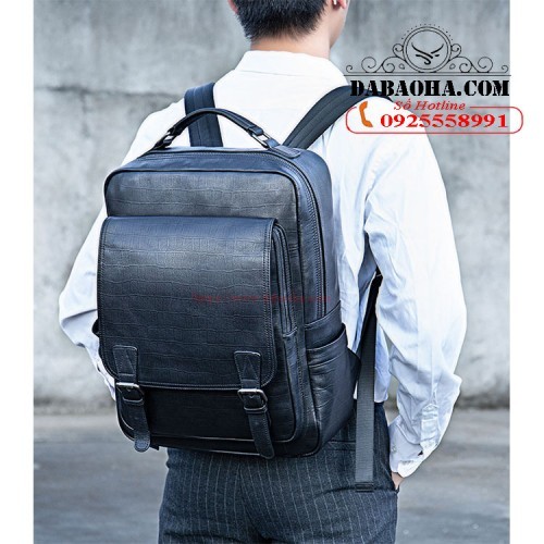 Balo nam cao cấp da bò dập nổi BHM2257