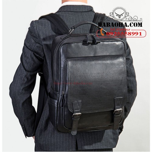 Balo nam cao cấp da bò dập nổi BHM2257