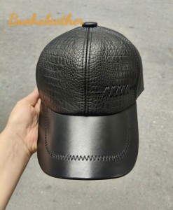 Mũ lưỡi trai nam da dê dập nổi cao cấp BHY2077 - Ảnh chụp thật