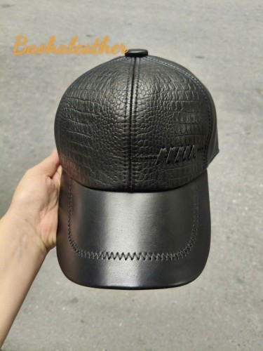 Mũ lưỡi trai nam da dê dập nổi cao cấp BHY2077 - Ảnh chụp thật