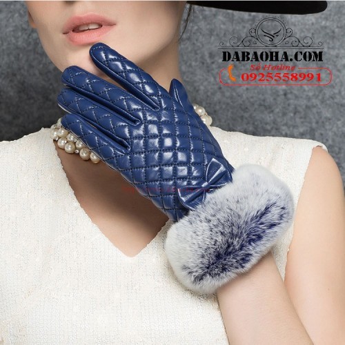 Găng tay nữ trần trám BHY8880X màu Xanh dương