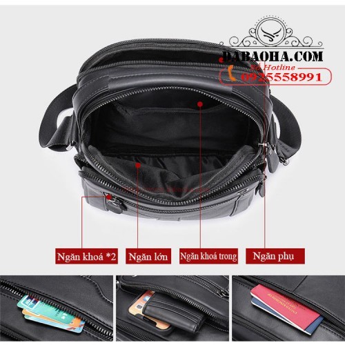 Ngăn chính rộng và nhiều ngăn phụ nhỏ