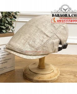 Mũ beret nam xuân hè vải linen cao cấp BHYHC02 màu sáng