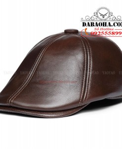 Mũ bê rê nam da bò có che tai BHY1917 Nón beret da thật, có size (12)